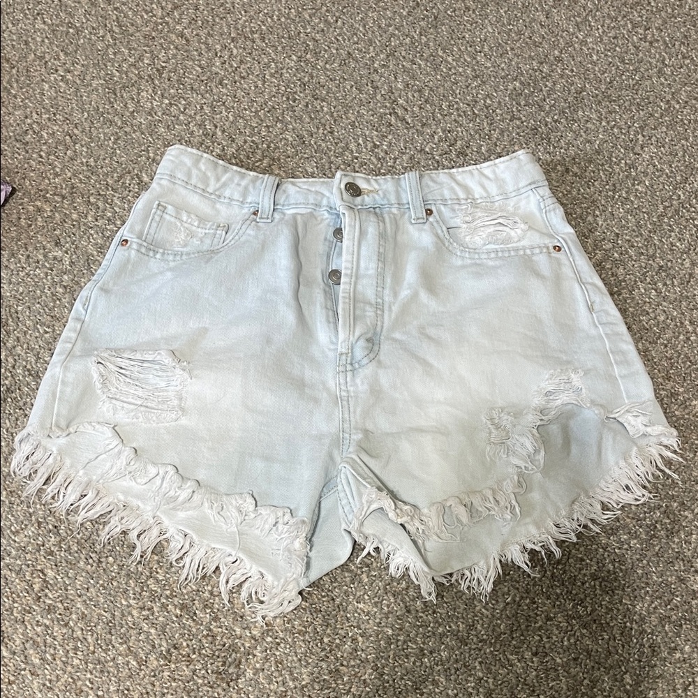 Wild Fable Frayed Hem Light Denim Shorts